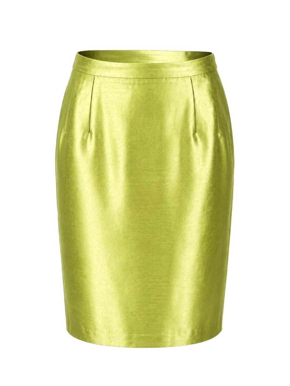 Judith Hart Collection 12 Green Silk Knee Length Pencil Skirt Slim Fit Classic